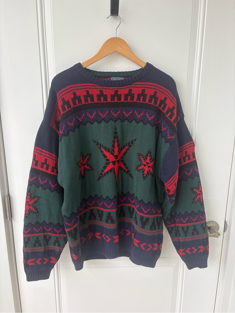 Vintage 1990s Chaps Ralph Lauren Southwestern Star Fair Isle Knit Sweater